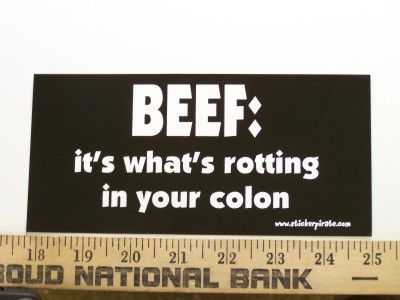 Beef Funny Vegan Vegetarian Bumper Sticker Decal Crazy | eBay